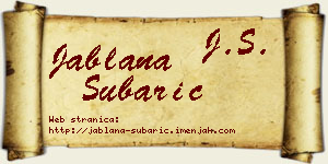 Jablana Šubarić vizit kartica